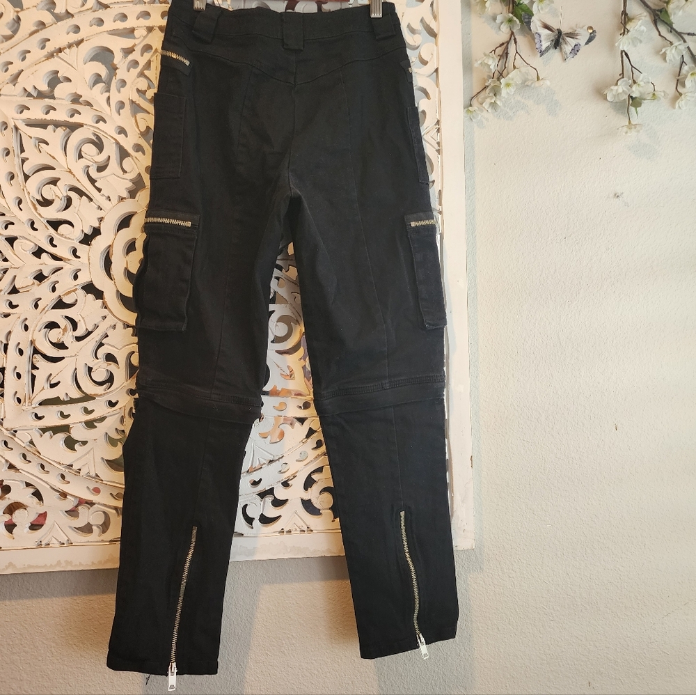 I. AM. Gia Ursa Convertible Cargo Punk Pants Zippers All Over Size Small - Picture 13 of 13